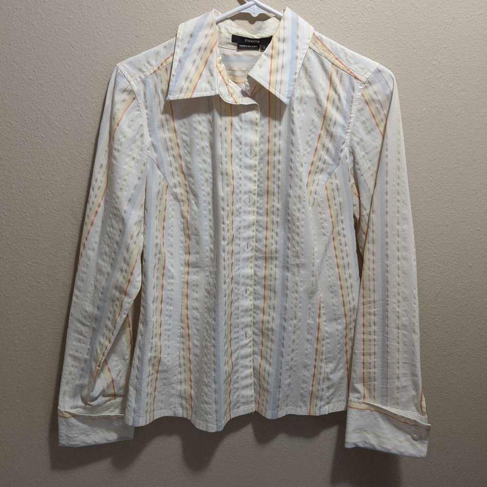 White w/subtle Stripe Dress Shirt